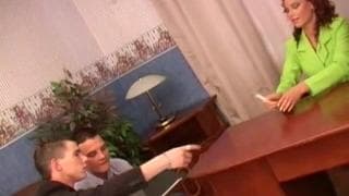 Two bisexuals fuck with a redhead