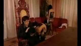 Two couples fuck together in front room