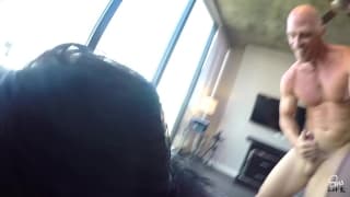 Two naughty sluts are excited with this man