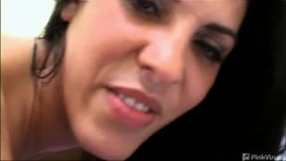 Veronica feels great pleasure while ejaculating