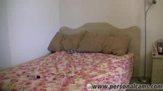 Young blonde plays alone in her room